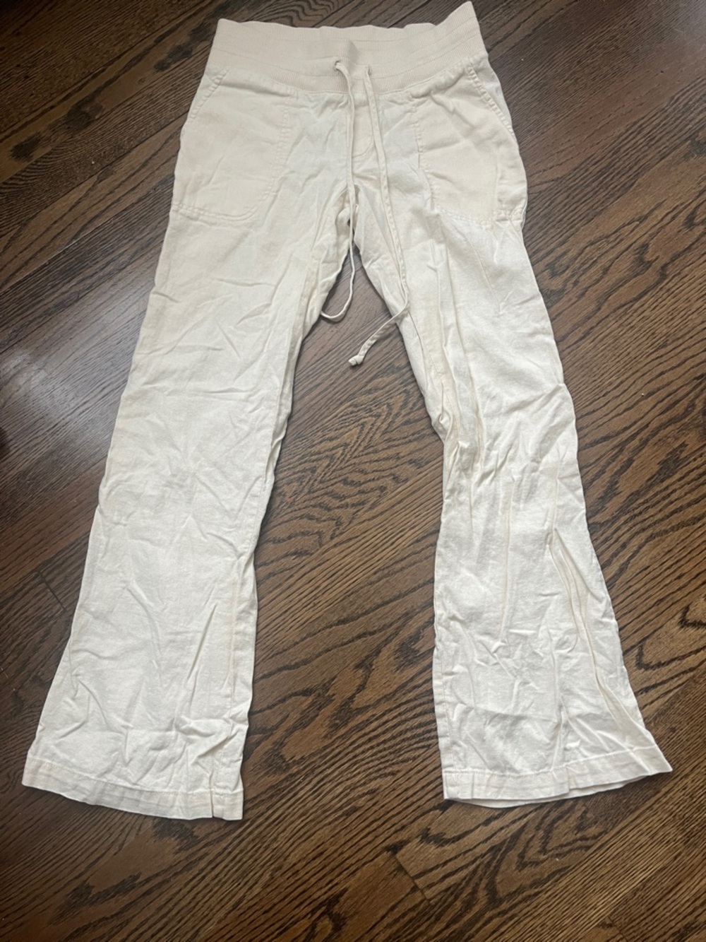 Urban Outfitters Linen Cream Drawstring Pants